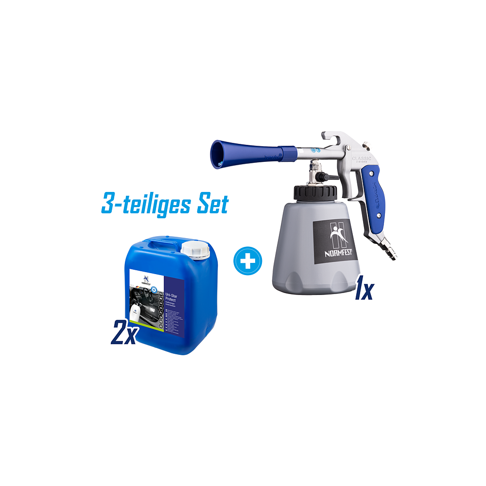 Set:Tornador-Gun Black + 2 &times; Uni-Star Reiniger