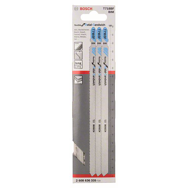 Stichsägeblätter BIM T-Schaft T 318 BF Bosch Metall 3 Stück