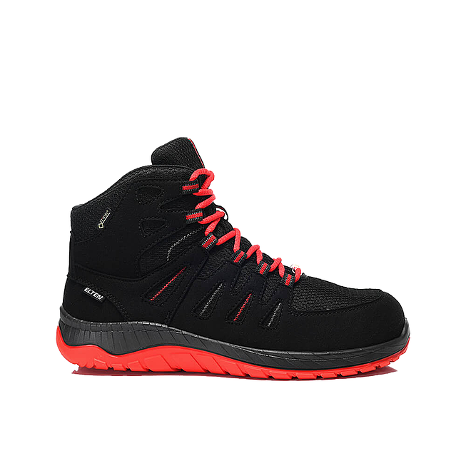 Elten Sicherheitsschuhe S3 Maddox Black-Red Mid ESD