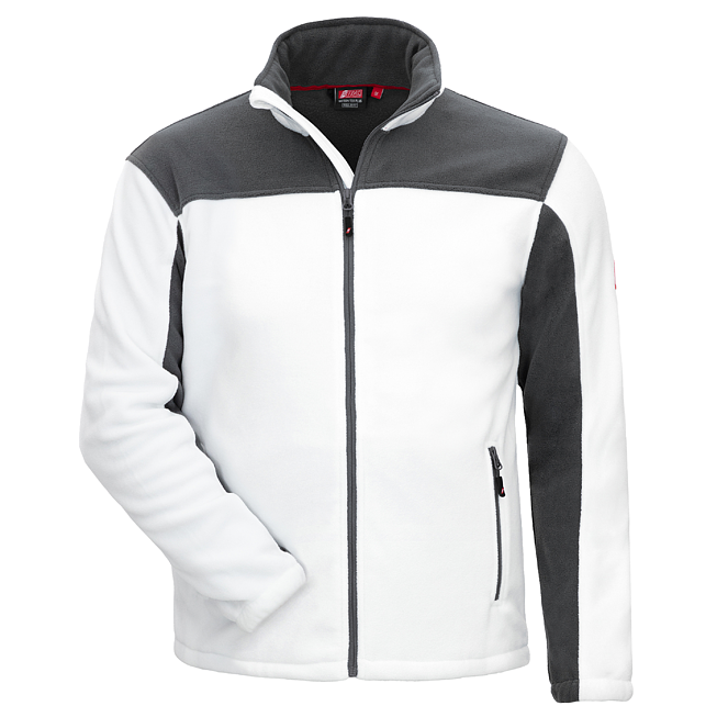 Fleecejacke weiß/grau S