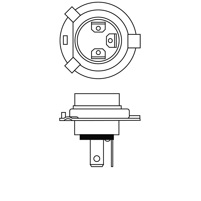 24V H4 75/70W Hauptscheinwerferlampe