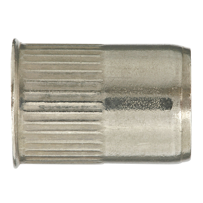 Einnietmutter kleiner Senkkopf A2, Bohr-Ø 6,0, Klemmbereich 0,5-2,5 mm M4
