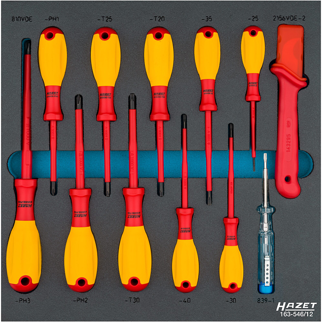 Schraubendreher-Satz schutzisoliert Torx, Schlitz- und Kreuzschlitz HAZET