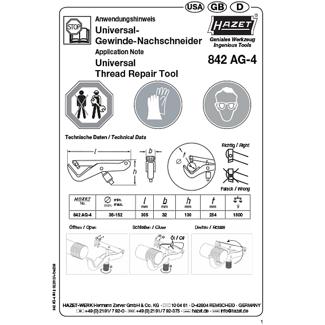 842AG-4;GEWINDENACHSCHNEIDER