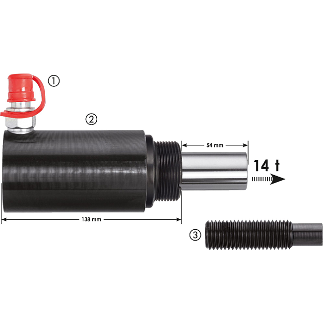 V2869;HYDRAULIKZYLINDER,14TO.