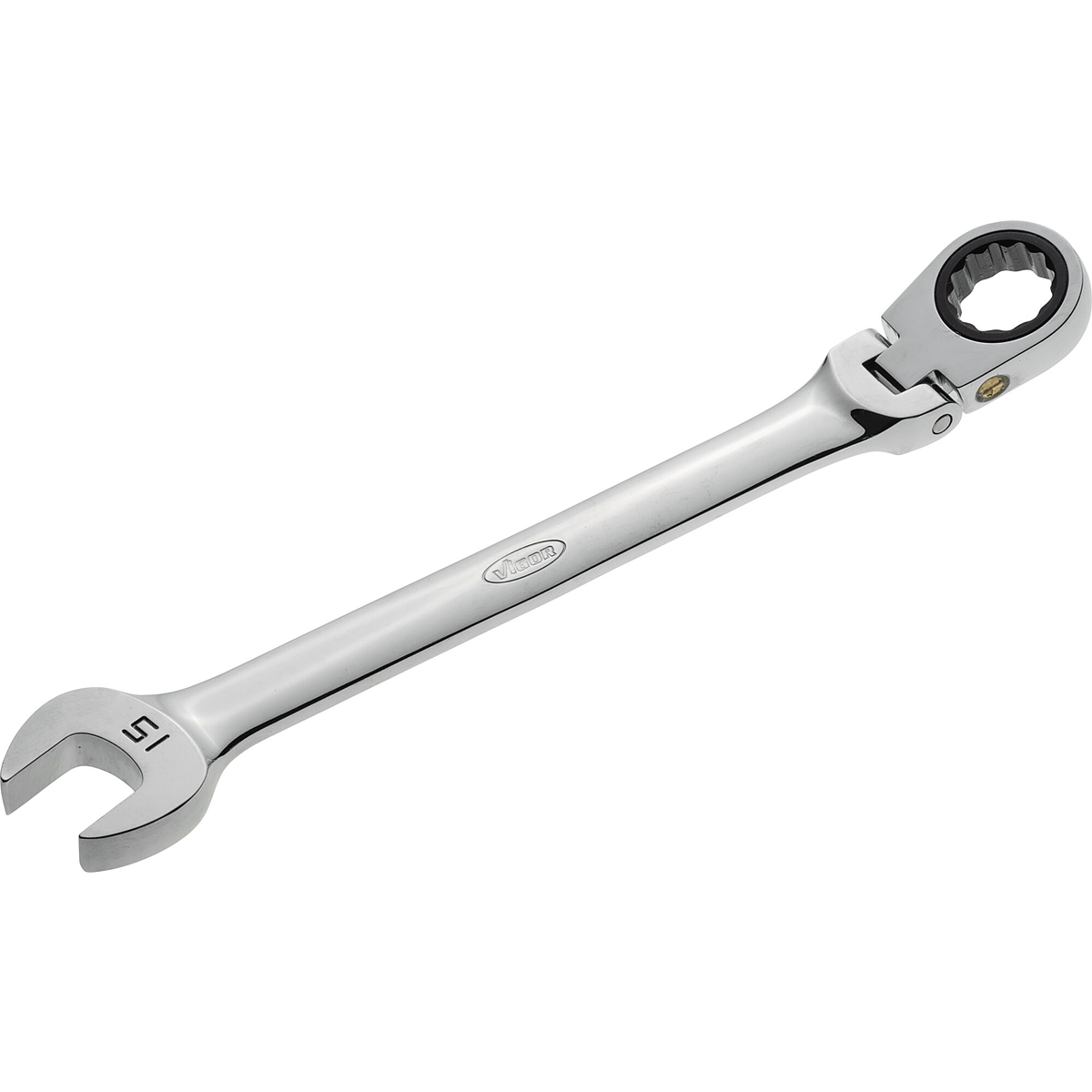 Kraftwerk 13 Mm Flex-Click Ratschen-Ringabelschlüssel – Schwenkbar Um 180°, 15° Abgewinkeltes Maul
